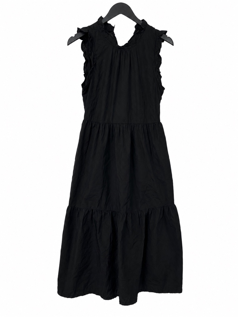 J.Crew Black Tiered Cotton Midi Dress Size 4